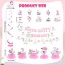 One Silly Goose Birthday Decor Girl One Silly Goose 1st Birthday Party Decorations for Girls Silly Goose Hanging Swirl Garland Honeycomb Table Centerpieces Funny Goose Farm Animal Themed Party Supplies