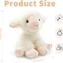 Plush Lamb Sitting Toys Stuffed Animal, Realistic Sheep Stuffed Animal Toy Characters Stuffed Filled in Limbs 8.5 Inch Soft Huggable for Kids with Stuffed Animals Easter Baptism Gift for Girls Boys