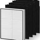 PETOX AP510 & AP450 Replacement Filter for Whirlpool Whispure 1183054K 8171434K AP450 AP510 AP51030K AP51030KB AP45030K WP500 WP1000 Air Purifier, 1 True HEPA Filter + 4 Activated Carbon Pre-Filters