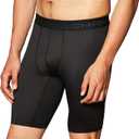 Hanes Sport Men's Compression Shorts, Men's Performance Compression Shorts, Men's Athletic Shorts, Gym Shorts for Men, 9" (Medium, Ebony/Ebony)