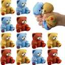 Meooeck 12 Pcs Bear Stress Relief Toy Stress Balls for Adult Mini Bear Party Favors Cute Squeeze Toys Fidget Animal Ball Fun for Easter Basket Stuffer Gift Birthday Party Office ADHD Autism Anxiety