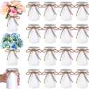 16 Pcs High Farmhouse Vase Decor 4.3" Metal Flower Vases Iron Rustic With Twine Small Bulk Centerpieces for Table Weddings Home Office Decoration Flower Arrangement (White)