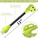 3 Prong 30 Amp RV Generator Adapter, NEMA L5-30P Twist Lock Male Plug to NEMA TT-30R Female,Outdoor Ower Equipment Suitable for RV Trailer Camper,Heavy Duty STW 10 AWG, ETL Listed (12 Inch)