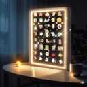 Light Up Pin Display Case 16x12 Black Enamel Pin Display Board with Light, Pin Holder and Pin Collection Display Frame, Pin Display for Wall or Tabletop, Pin Board for Enamel Pins