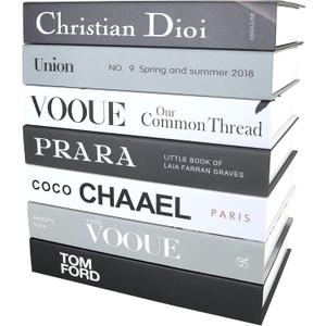 PTShadow 7 Pcs Decorative Books Aesthetic Chic Faux Book Set for Room Décor, Modern Home Decor Coffee Table Decor