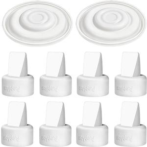 PumpMom-us Breast Pump Parts, 8 Duckbill Valves and 2 Silicone Membrane for Spectra S2, S1 and 9 Plus Breastpumps, Compatible with Spectra Valves and Silicone Diaphragm