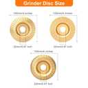 3Pcs Angle Grinder Wood Carving Disc, 4" Angle Grinder Attachments, Stump Grinder Tool Grinding Wheel Cutting Disc