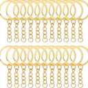 10Pcs Keychain Key Ring with Chain Bulk Split Key Chain,1.1 Inch Key Chains Parts with Open Jump Ring Connector for Jewelry Making Crafts (Gold)