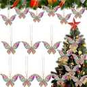 Kenning 6 Pcs Butterfly Christmas Ornaments Butterfly Hanging Ornaments Gifts for Christmas Tree Decorations Colorful Xmas Tree Decor Keepsake Gift for Women Girls Mom Sisters(Multicolor)