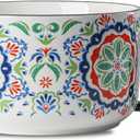 Extra Large Ceramic Coffee Mug: 38 oz Oversized Bowl with Jumbo Handle for Home Office Breakfast Soup Cereal - Moroccan Pattern Design Microwave Safe Giant Cup - A