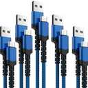 USB Type C Cable 5Pack (3/3/6/6/10FT) Nylon Braided USB C Cable Fast Charger Charging Cord Compatible Samsung Galaxy S9 S8 Note 9 Note 8 Plus,LG V30 G6 G5 V20,Google Pixel, Moto Z2 (Navy&Blue)