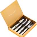 4-Piece Cheese Knive Set With Gift Box Stainless Steel Knife With Pearl Handle,Suitable For Parties And Festivalsfor Charcuterie Boards Accessories (White)