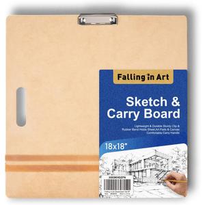 Falling in Art 18x18 Sketch Board with Sturdy Clip &Rubber Bands