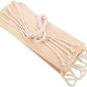WHAMVOX Cotton Rope Shelf Wall Hanging Double Layer Storage Rack | Wood and Cotton, Beige Simple Style, Decorative Home Piece, Space Saving Wall Use for Sundries Storage