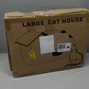 Heated Cat Houses for Indoor/Outdoor Cats with Elevated Heated Cat Bed Waterproof Providing Safe Feral Cats, Easy to Assemble