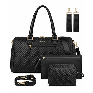 iniuniu Diaper Bag Tote, Large Diaper Baby Bag with Cosmetic bag Changing Pad, Multifunction Waterproof Travel Bag Mommy Bag, Black