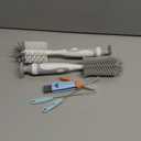 5-in-1 Baby Bottle Cleaner Set, Including Nylon & Silicone Bottle Brush, Cap, Straw & Nipple Brushes, BPA-Free (Grey)