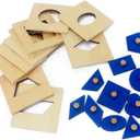 DANNI Family Version Baby Shape Cognition Toy Montessori Wood Geometric Insets Set/10 Early Childhood Education Preschool Training Kids Toys