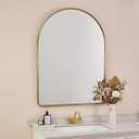 ANDY STAR Arched Mirror, 26''x38'' Brushed Brass Arched Top Rounded Corner, Stainless Steel Antirust, 1'' Deep Set Wall Mounted Vertical Bathroom Mirror