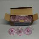 Tbestmax 3 Pack Cotton Swab Ball Pad Holder, 10 Oz Qtip Apothecary Jar Pink Makeup Organizer, Bathroom Containers Dispenser