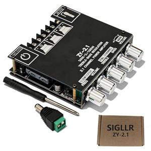 Bluetooth 5.1 Audio Stereo Amplifier Board,200W HiFi 2.1 Channel Mini Subwoofer Power Amp Module with Treble & Bass Control,DC 12-24 V, Audio Amp Board for Home DIY Wireless Speaker