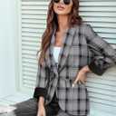 Genhoo Blazer Jackets for Women 3/4 Sleeve Business Casual Work Outfit (Gray, XXL)