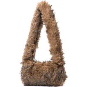 Floerns Women's Cute Fuzzy Shoulder Bag Furry Purse Handbag for Autumn and Winter