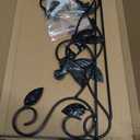Elegant Bird Pattern Wall Hooks - Metal Plant Hangers for Indoor & Outdoor - Rust-Resistant Bracket for Plants, Feeders, Chimes, Lanterns (Black, 2 Pack - 12 inch)