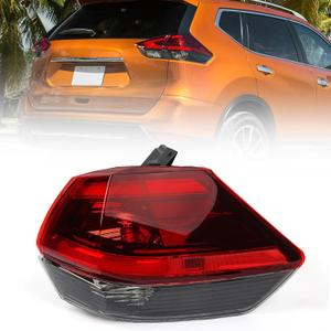 Huray Right Outer Tail Light for Nissan Rogue 2017-2019 Passenger Side Taillight Lamp Assembly Replacement for NI2805110 (Black Housing)