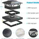 JOFIOS Solar Post Cap Lights Outdoor 6pack - Black Deck Fence Post Lights Solar Powered with 16LEDS 2 Lighting Modes, 4x4/5x5/6x6 Waterproof Fence Post Lights for Garden Patio Porch Backyard