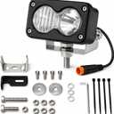3 Pin Ebike Headlight Kit Compatible with Ridstar Q20/ Q20 Lite/ Q20 Pro, 20W Baja Style LED Front Light, 12V-60V Plug and Play Water-Resistant Headlamp with Mounting Hardware and Zip Ties