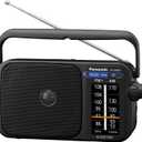 Panasonic Portable AM/FM Radio, Battery Operated Analog Radio, AC Powered, Black (RF-2400-K)