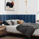 IFNOW Upholstered Wall Mounted Headboard, 3D Soundproof Wall Panels Peel and Stick for King Size, Reusable and Removable Tufted Bed Headboard in Navy Blue (12 Panels, 10" x 24")