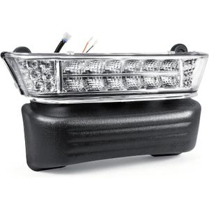 Club Car Precedent LED Headlight Assembly with Front Bumper, Replacement or Upgrade for 2004-Up Electric Golf Carts,OEM #102524801
