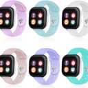 6 Pack Silicone Sport Bands Compatible with Gizmo Watch 3 Adventrue 3 2 1/Gabb Watch 3e 3 2 1/SyncUP Watch/Cosmo JrTrack Watch Band, 20mm Soft Breathable Replacement Strap