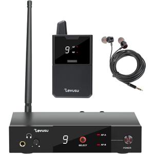 UHF Wireless in-Ear Monitor System with Earphone,180Ft, Rack Mount, Professional IEM Stereo System Transmitter and Beltpack for Studio, Guitar, Band Rehearsal, Live Performance (1 Bodypack)