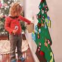 AerWo DIY Felt Christmas Tree Set + 26pcs Detachable Ornaments, Kids Wall Hanging Xmas Gifts for Christmas Decorations