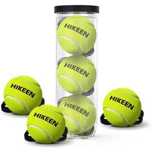 Hikeen Premium Tennis Trainer Rebound with Metal Base,Portable Solo Tennis Trainer Set with 3 Highly Elastic String Balls,Tennis Practice Equipment for Adult Kids an Beginners