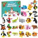 Animal Building Blocks Advent Calendar - 24 Pack Animals Christmas Toys Countdown Calendar for Boys Girls, 2024 Surprise Christmas and New Year Gifts Christmas Stocking Stuffer for Kids Children, 9 Boxes