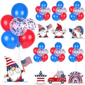 6 Sets Red White and Blue Balloon Stand Kit for Table Independence Day Tables Centerpieces with Balloons 4th of July Centerpiece Decor Balloon Stand Kit for Patriotic Party Table Decoration