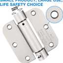 Automatic Self-Closing Door Hinges Satin Nickel 3.5 Inch,Spring Hinges 5/8" Radius Silver Heavy Duty 3 1/2" Hinges for Doors Interior Home,Cardboard Indoor Fire Door Hinges Brushed Nickel 3 Pack KIW
