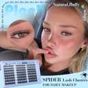 Spider Lash Clusters Wispy Eyelash Clusters 10-16MM 5D DIY Lashes Clusters D-Curl Natural Cluster Eyelash Extensions Fluffy Individual Lashes with Thin&Clear Band Easy Apply for Beginners by Pleell