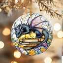 Christmas Ornaments, Dodosky 2.8in Ceramic Dragon Ornament, Xmas Decor, Christmas Tree Ornaments, Xmas Decorations for Tree, Holiday Ornament, Book Lover Gift, Gifts for Bookworm, Dragon Lovers