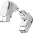EZDIY-FAB Shield Series 8-Pin PCIe GPU Power Adapter,90-Degree Angled Connector, Aluminum Design for Graphics Cards  Standard Type,White-2 Pack
