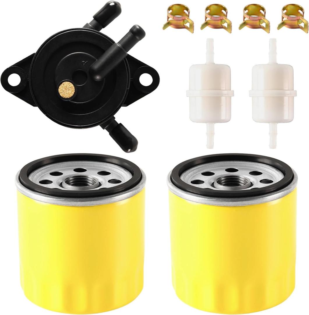 52 050 02-S Oil Filter Compatible with Kohler M18 M19 M20 CH11 CH12 CH13 CH14 CH15 SV715 SV725 SV735 CV13S CV15S CV22S with 2439316 Fuel Pump and Fuel Filter