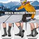 sellto 5 Pairs Merino Wool Socks for Men, Thick Warm Hiking Socks, Wool Winter Socks, Soft Mens Crew Sock