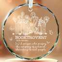 Book Ornaments for Christmas Tree, Lover Ornaments - Gifts for Book Lovers Women, Bookworms, Librarian, Booktrovert, Readers Ornament - Glass Ornament