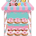 KALEFO Donut Birthday Party Decorations Stand for Dessert Table Decoration Supplies Favors Cupcake Decor