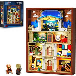 INSOON Artworks Painting Frame Building Set with Lights, Artistic Painting Building Brick for Home Office Decor, Collectible Art Building Block Kit for Adults Boys Girls Ages 12+ (Not WallMountable)