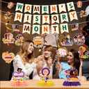 Women's History Month Party Decorations, Womens History Month Banner Hanging Swirls Kit Wall Decor, Mother's Day Honeycomb Centerpieces Table Holiday Decorations Supplies